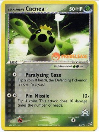 Team Aqua's Cacnea (Prerelease) (024/95) [Miscellaneous Cards & Products] Holofoil - Promo