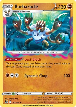 Barbaracle (107/196) [SWSH11 Lost Origin] Reverse Holofoil - Holo Rare