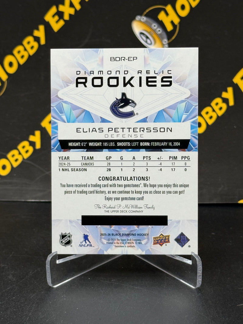 Elias Pettersson Double Diamond Relics Rookies 52/99 - Vancouver Canucks 2025-26 Black Diamond