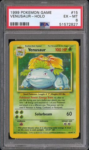 Venusaur #15 - Base Set Unlimited Holo - PSA 6