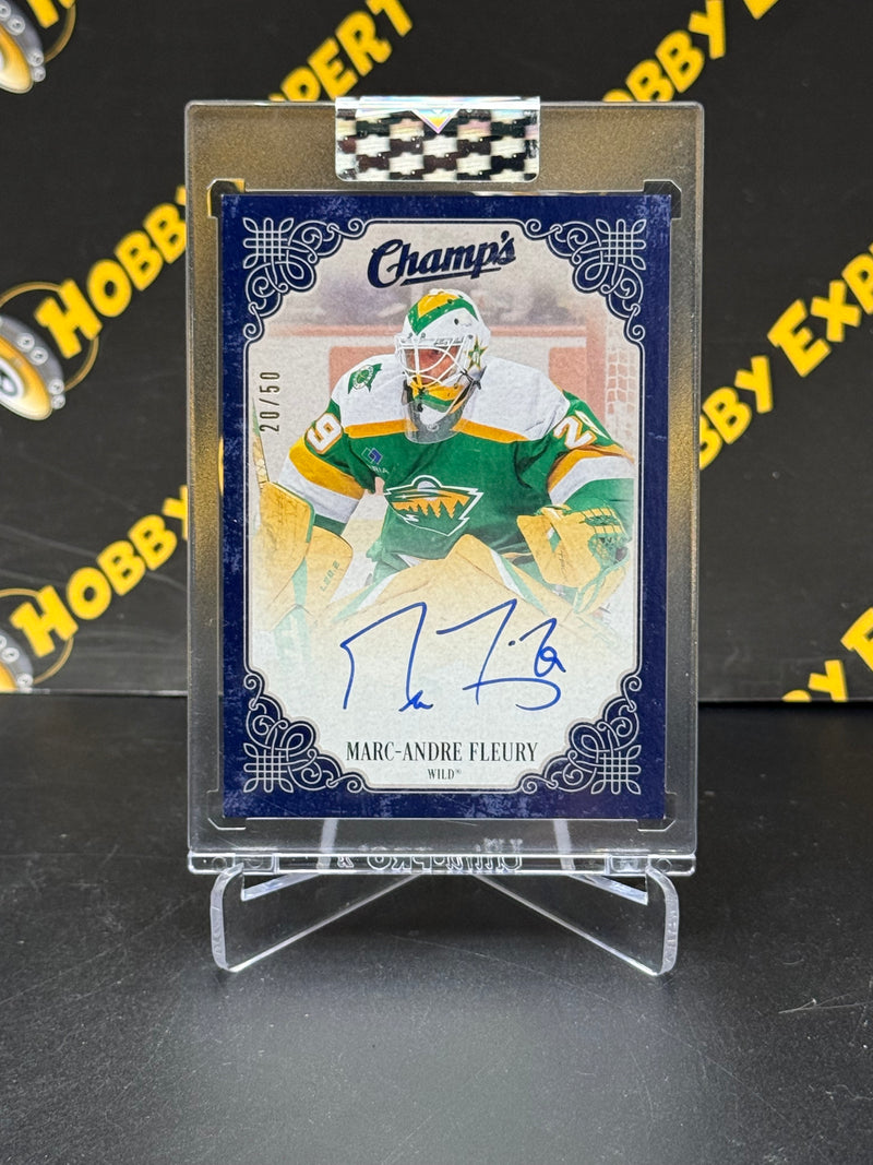 Marc-Andre Fleury Champ's Auto 20/50 - Minnesota Wild 2023-24 Clear Cut Hockey