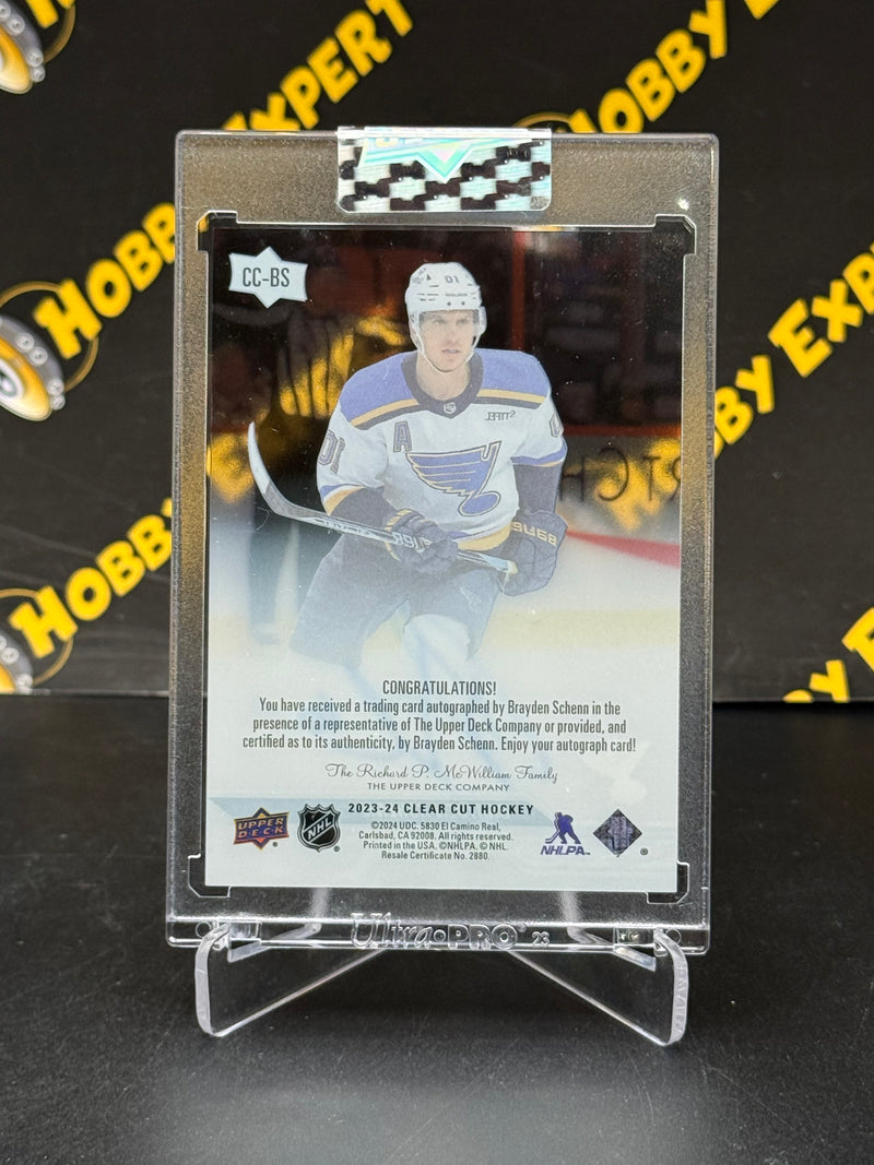 Brayden Schenn Auto Clear Cut - St. Louis Blues 2023-24 Clear Cut Hockey