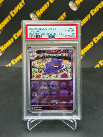 Gengar #094 - JPN Master Ball Reverse Holo SV2a 151 - PSA 10