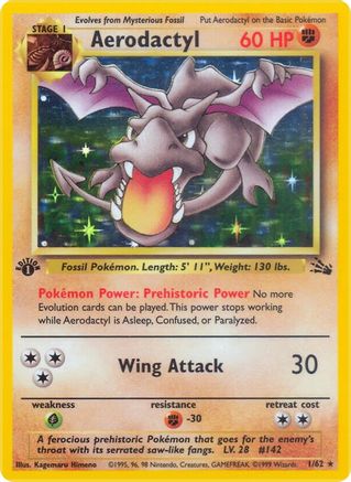 Aerodactyl (001/62) [Fossil] 1st Edition Holofoil - Holo Rare