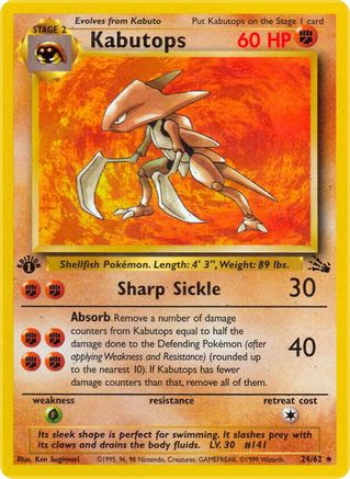Kabutops (024/62) [Fossil] 1st Edition - Rare