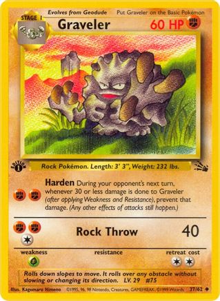 Graveler (037/62) [Fossil] 1st Edition - Uncommon