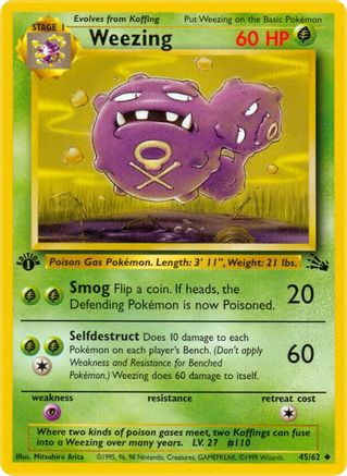 Weezing (045/62) [Fossil] 1st Edition - Uncommon