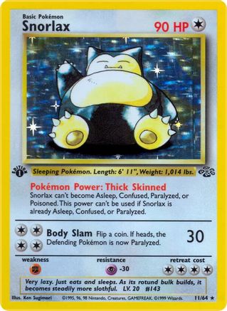 Snorlax (011/64) [Jungle] 1st Edition Holofoil - Holo Rare