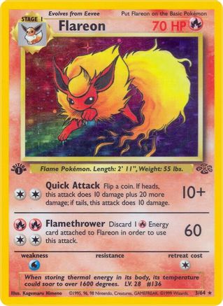Flareon (003/64) [Jungle] 1st Edition Holofoil - Holo Rare