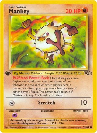 Mankey (055/64) [Jungle] 1st Edition - Common