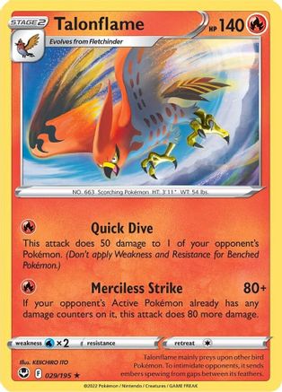 Talonflame (029/195) [SWSH12 Silver Tempest] Reverse Holofoil - Rare