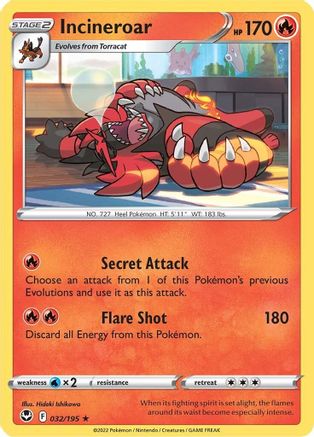 Incineroar (032/195) [SWSH12 Silver Tempest] Reverse Holofoil - Rare