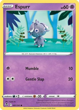 Espurr (081/195) [SWSH12 Silver Tempest] Reverse Holofoil - Common