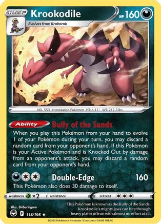 Krookodile (113/195) [SWSH12 Silver Tempest] Reverse Holofoil - Holo Rare