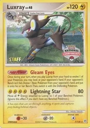 Luxray (National Championships) [Staff] (7/130) [League & Championship Cards] - Promo