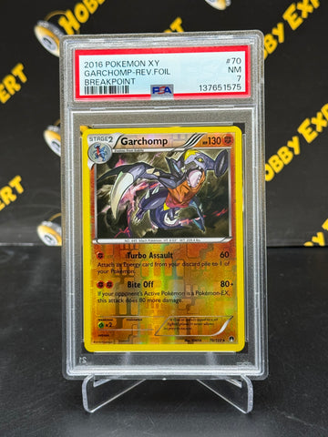 Garchomp Reverse Holo #70 - XY Breakpoint - PSA 7