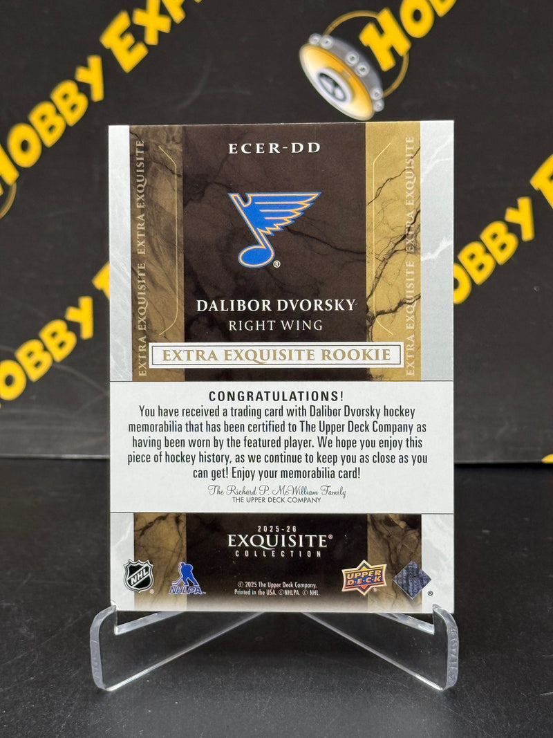 Dalibor Dvorsky Extra Exquisite Rookies 130/349 - St. Louis Blues 2025-26 Black Diamond