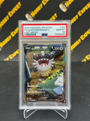Galarian Perrserker V #109 - JPN S11 Lost Abyss - PSA 10