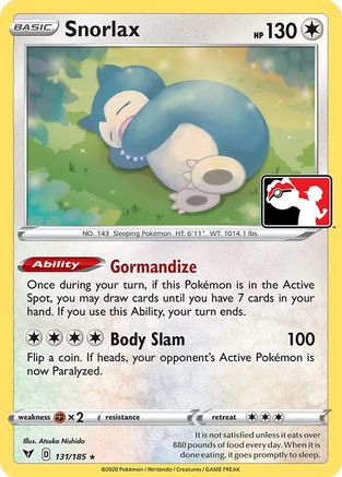 Snorlax (131/185) [Prize Pack Series Cards] Holofoil - Rare