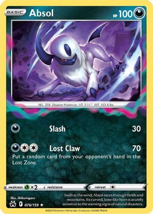 Absol (076/159) [SWSH Crown Zenith] Reverse Holofoil - Holo Rare