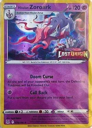 Hisuian Zoroark (Lost Origin Stamped) (076/196) [Miscellaneous Cards & Products] Holofoil - Promo
