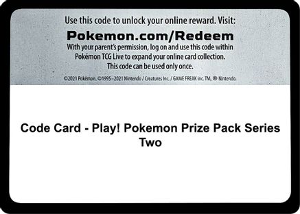 Code Card - Play! Pokemon Prize Pack Series Two [Prize Pack Series Cards] - Code Card