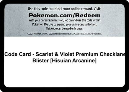 Code Card - Scarlet & Violet Premium Checklane Blister [Hisuian Arcanine] [SV01 Scarlet & Violet Base Set] - Code Card