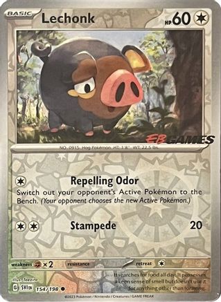 Lechonk (EB Games Promo) (154/198) [Miscellaneous Cards & Products] Reverse Holofoil - Promo