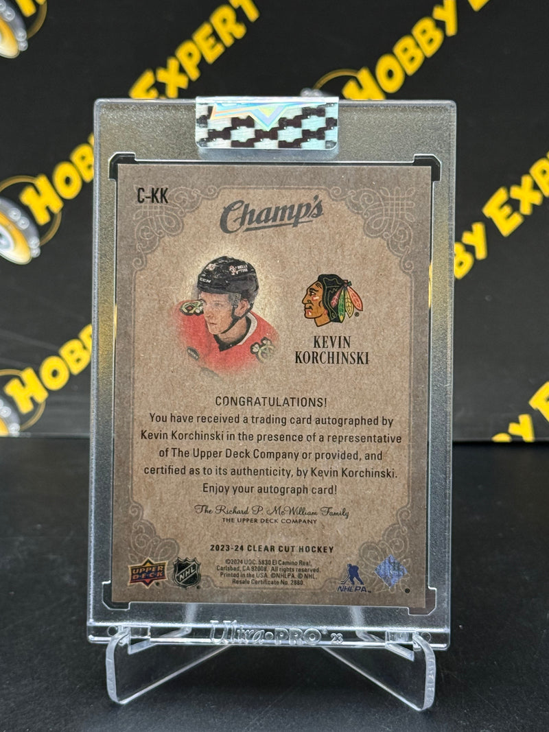 Kevin Korchinski Champ's Rookie Auto - Chicago Blackhawks 2023-24 Clear Cut Hockey