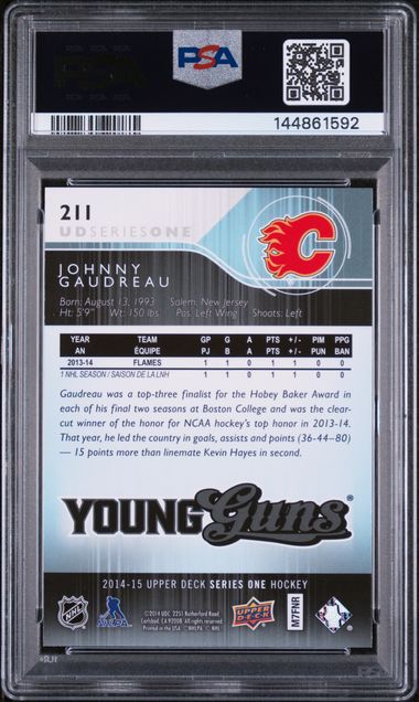 Johnny Gaudreau Young Guns PSA 9 - Calgary Flames