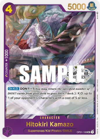 Hitokiri Kamazo (Store Championship Participation Pack) [OP-PR - OP01-108]