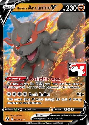Hisuian Arcanine V (90/195) [Prize Pack Series Cards] Holofoil - Ultra Rare