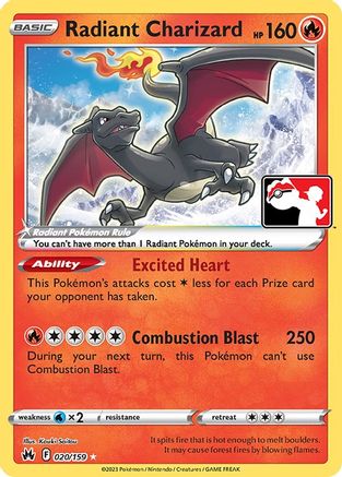 Radiant Charizard (20) [Prize Pack Series Cards] Holofoil - Radiant Rare