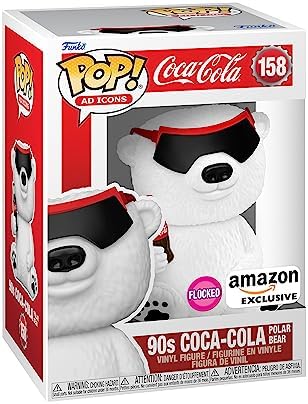 90s Coca-Cola Polar Bear - Coca Cola #158 (Flocked) (Amazon Exclusive)