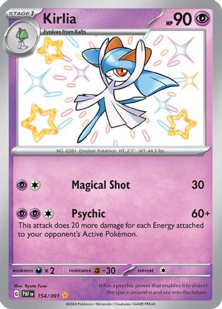 Kirlia (154/091) [SV Paldean Fates] Holofoil - Shiny Rare
