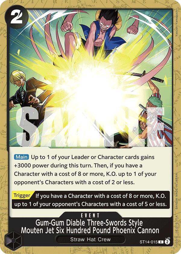 Gum-Gum Diable Three-Swords Style Mouten Jet Six Hundred Pound Phoenix Cannon [ST-14 - ST14-015]