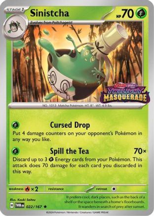 Sinistcha (Prerelease) (022/167) [SV Scarlet & Violet Promo Cards] Holofoil - Promo