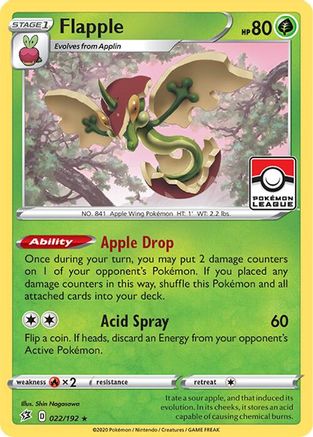 Flapple (League Promo) (022/192) [League & Championship Cards] Reverse Holofoil - Promo