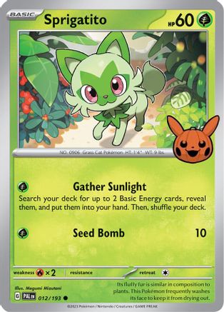 Sprigatito (012/193) [Trick or Trade BOOster Bundle 2024] - Common