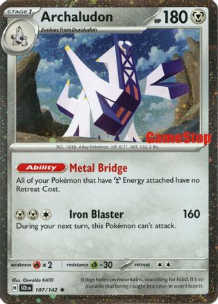 Archaludon (Cosmos Holo) (Gamestop Exclusive) (107) [Miscellaneous Cards & Products] Holofoil - Rare