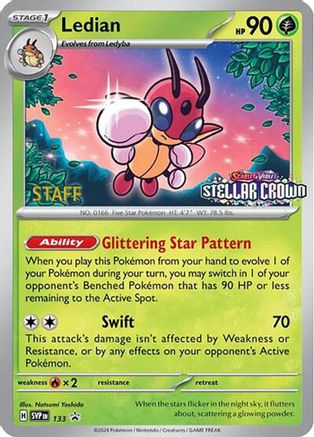 Ledian (Prerelease) [Staff] (133) [SV Scarlet & Violet Promo Cards] Reverse Holofoil - Promo