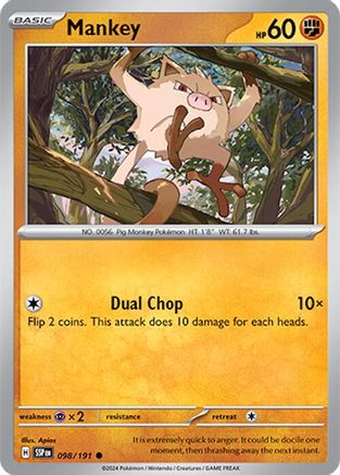Mankey (098) [SV08 Surging Sparks] Reverse Holofoil - Common