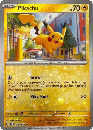 Pikachu (Reverse Cosmos Holo) (018/091) [Miscellaneous Cards & Products] Reverse Holofoil - Promo