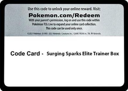 Code Card - Surging Spark Elite Trainer Box [SV08 Surging Sparks] - Code Card