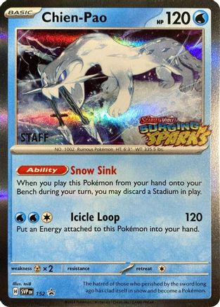 Chien-Pao (Staff) (152) [SV Scarlet & Violet Promo Cards] Holofoil - Promo