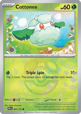 Cottonee (Master Ball Pattern) (007) [SV Prismatic Evolutions] Holofoil - Common