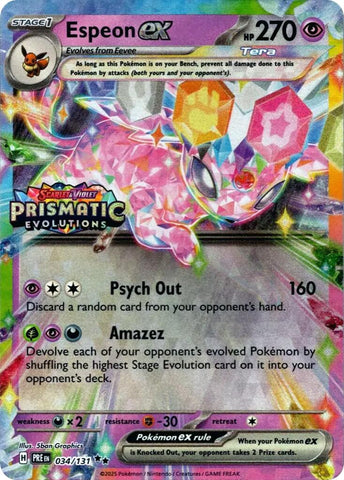 Espeon ex - 034/131 (Prismatic Evolutions Stamp) [MCAP - 034/131]