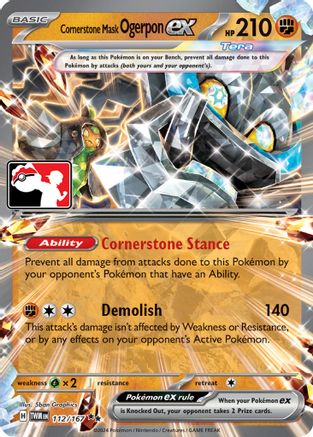 Cornerstone Mask Ogerpon ex (112) [Prize Pack Series Cards] Holofoil - Double Rare