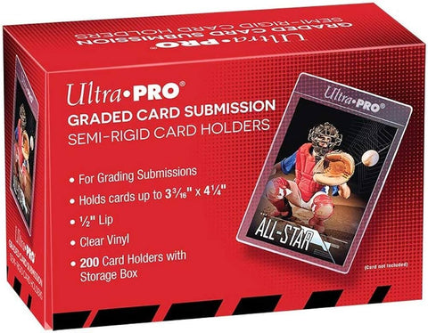 (200 Unit) Semi Rigid 1/2" Lip Tall/ Graded Card Submission Sleeves - Ultra Pro