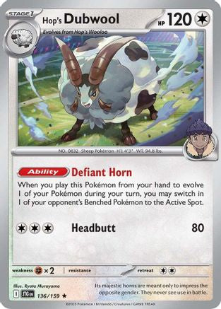 Hop's Dubwool (136) [SV09 Journey Together] Reverse Holofoil - Rare